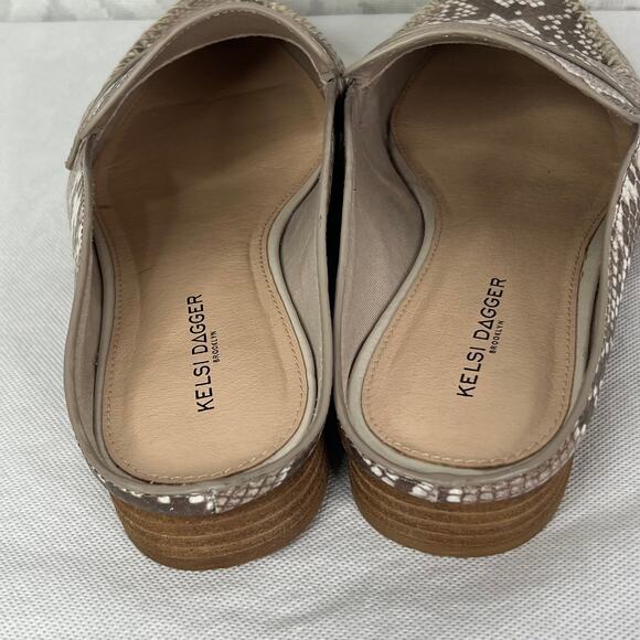 KELSI DAGGER BROOKLYN Sanders Snake Print Leather Mules Size 9 - Picture 6 of 9